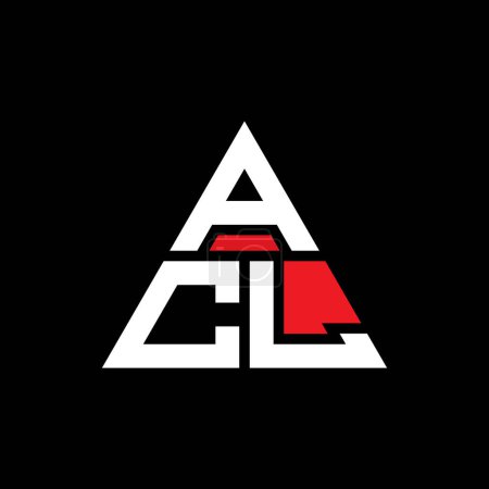 Illustration for ACL triangle letter logo design with triangle shape. ACL triangle logo design monogram. ACL triangle vector logo template with red color. ACL triangular logo Simple, Elegant, and Luxurious Logo. - Royalty Free Image