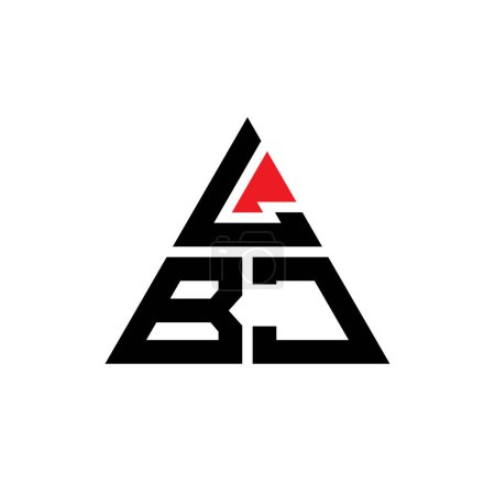 Ilustración de Diseño del logotipo de la letra del triángulo LBJ con forma de triángulo. Monograma de diseño del logotipo del triángulo LBJ. Plantilla de logotipo de vector de triángulo LBJ con color rojo. Logotipo triangular de LBJ Logotipo simple, elegante y lujoso. - Imagen libre de derechos