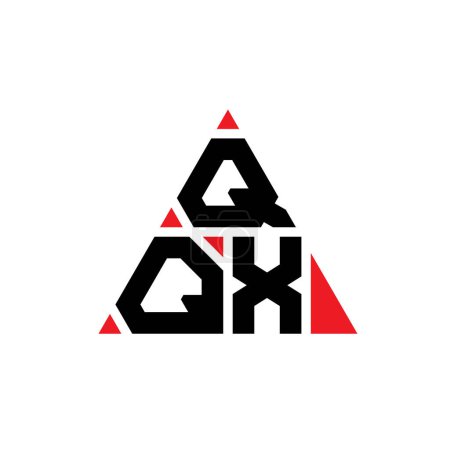 Ilustración de Diseño del logotipo de la letra del triángulo QQX con forma de triángulo. Monograma del diseño del logotipo del triángulo QQX. Plantilla de logotipo de vector de triángulo QQX con color rojo. Logotipo triangular QQX Logotipo simple, elegante y lujoso. - Imagen libre de derechos