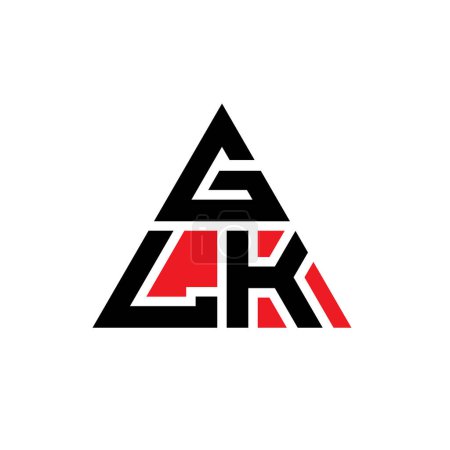 Ilustración de Diseño de logotipo de letra de triángulo GLK con forma de triángulo. Diseño del logotipo del triángulo GLK monograma. Plantilla de logotipo del triángulo GLK con color rojo. Logo triangular GLK Logotipo simple, elegante y lujoso. - Imagen libre de derechos