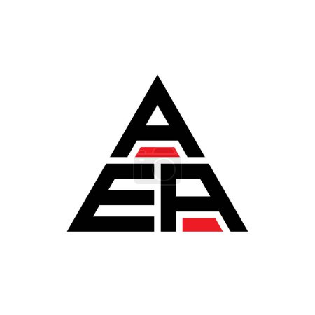 Illustration for AEA triangle letter logo design with triangle shape. AEA triangle logo design monogram. AEA triangle vector logo template with red color. AEA triangular logo Simple, Elegant, and Luxurious Logo. - Royalty Free Image