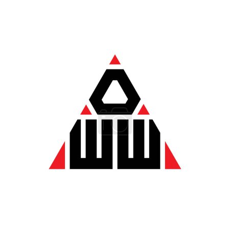 Téléchargez les illustrations : OWW triangle lettre logo design avec forme de triangle. OWW triangle logo design monogramme. Modèle de logo vectoriel triangle OWW avec couleur rouge. Logo triangulaire OWW Logo simple, élégant et luxueux. - en licence libre de droit