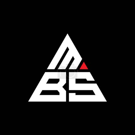 Illustration for MBS triangle letter logo design with triangle shape. MBS triangle logo design monogram. MBS triangle vector logo template with red color. MBS triangular logo Simple, Elegant, and Luxurious Logo. - Royalty Free Image