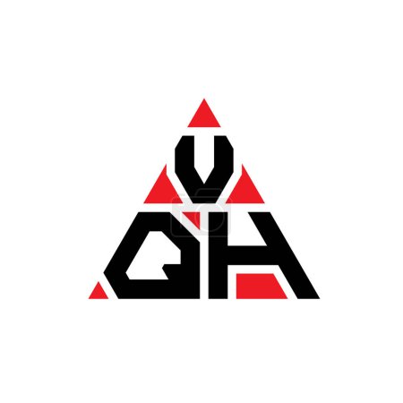 Ilustración de Diseño del logotipo de la letra del triángulo VQH con forma de triángulo. Monograma de diseño del logotipo del triángulo VQH. Plantilla de logotipo de vector de triángulo VQH con color rojo. Logotipo triangular VQH Logotipo simple, elegante y lujoso. - Imagen libre de derechos