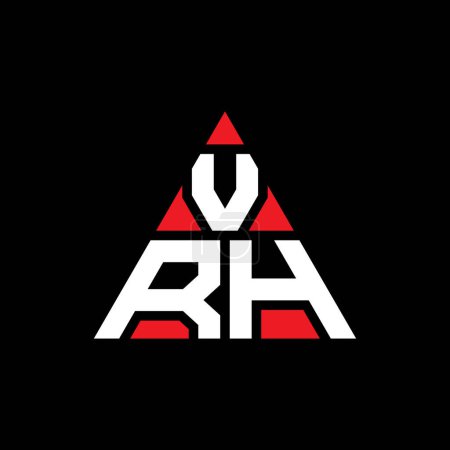 Ilustración de Diseño del logotipo de la letra del triángulo VRH con forma de triángulo. Monograma de diseño del logotipo del triángulo VRH. VRH triángulo vector logotipo plantilla con color rojo. Logotipo triangular VRH Logotipo simple, elegante y lujoso. - Imagen libre de derechos