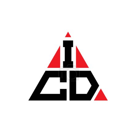 Ilustración de Diseño de logotipo de letra de triángulo ICD con forma de triángulo. Diseño del logotipo del triángulo ICD monograma. ICD triángulo vector logotipo plantilla con color rojo. Logotipo triangular ICD Logotipo simple, elegante y lujoso. - Imagen libre de derechos