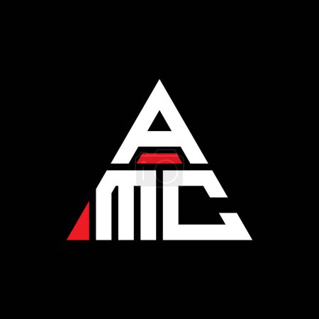 Ilustración de Diseño del logotipo de la letra del triángulo AMC con forma de triángulo. Monograma de diseño del logotipo del triángulo AMC. Plantilla de logotipo de vector triangular AMC con color rojo. Logotipo triangular AMC Logotipo simple, elegante y lujoso. - Imagen libre de derechos