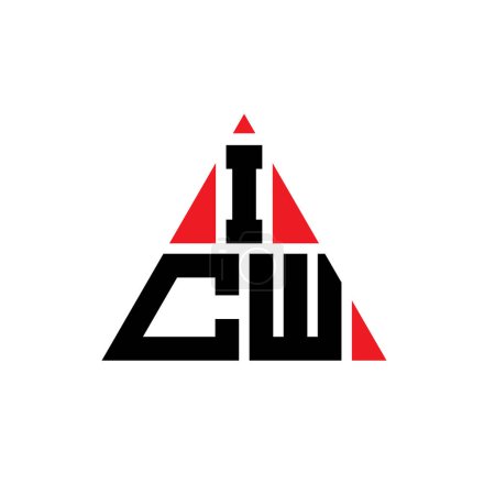 Illustration for ICW triangle letter logo design with triangle shape. ICW triangle logo design monogram. ICW triangle vector logo template with red color. ICW triangular logo Simple, Elegant, and Luxurious Logo. - Royalty Free Image