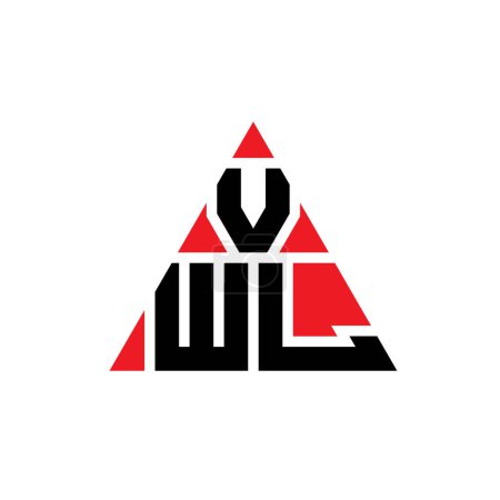 Illustration for VWL triangle letter logo design with triangle shape. VWL triangle logo design monogram. VWL triangle vector logo template with red color. VWL triangular logo Simple, Elegant, and Luxurious Logo. - Royalty Free Image