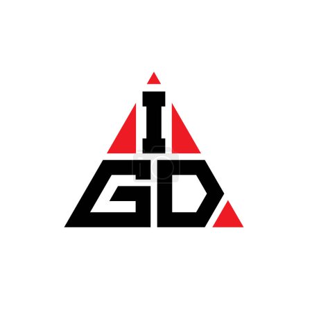 Illustration for IGD triangle letter logo design with triangle shape. IGD triangle logo design monogram. IGD triangle vector logo template with red color. IGD triangular logo Simple, Elegant, and Luxurious Logo. - Royalty Free Image