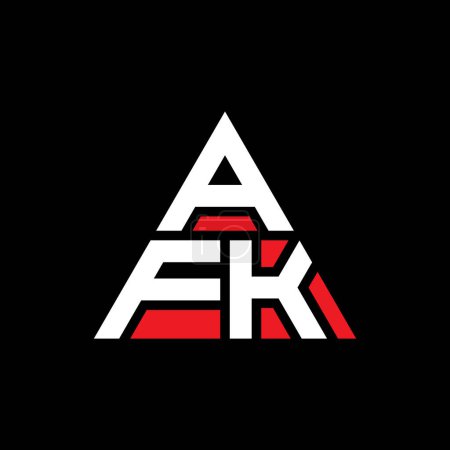 Illustration for AFK triangle letter logo design with triangle shape. AFK triangle logo design monogram. AFK triangle vector logo template with red color. AFK triangular logo Simple, Elegant, and Luxurious Logo. - Royalty Free Image
