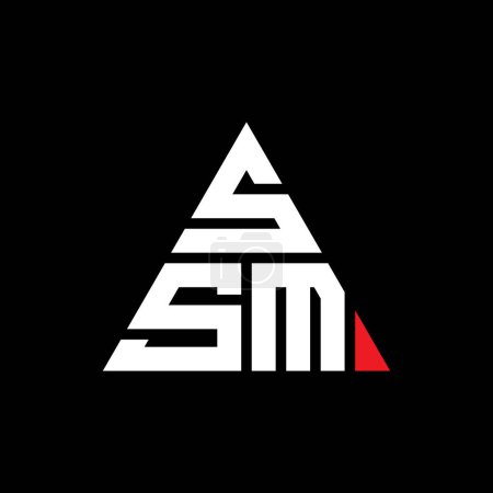 Ilustración de Diseño del logotipo de letra de triángulo SSM con forma de triángulo. Diseño del logotipo del triángulo SSM monograma. Plantilla de logotipo de vector de triángulo SSM con color rojo. Logotipo triangular SSM Logotipo simple, elegante y lujoso. - Imagen libre de derechos