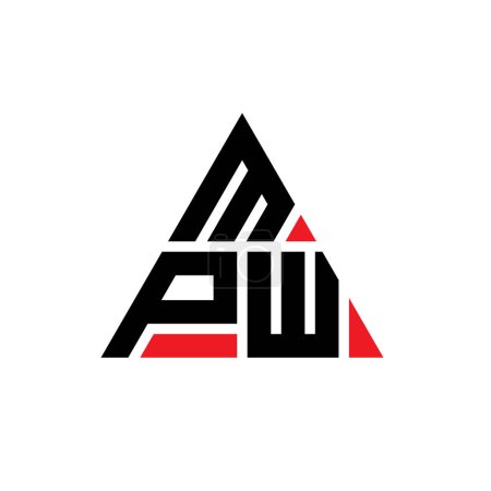 Ilustración de Diseño del logotipo de letra de triángulo MPW con forma de triángulo. Monograma de diseño del logotipo del triángulo MPW. Plantilla de logotipo de vector triangular MPW con color rojo. Logotipo triangular MPW Logotipo simple, elegante y lujoso. - Imagen libre de derechos