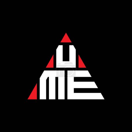 Illustration for UME triangle letter logo design with triangle shape. UME triangle logo design monogram. UME triangle vector logo template with red color. UME triangular logo Simple, Elegant, and Luxurious Logo. - Royalty Free Image