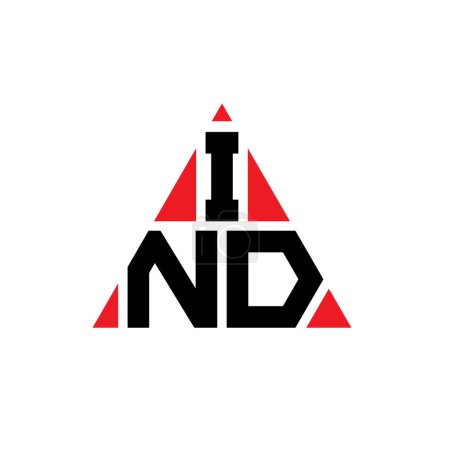 Ilustración de Diseño del logotipo de la letra del triángulo IND con forma de triángulo. Monograma de diseño del logotipo del triángulo IND. Plantilla de logotipo de triángulo IND con color rojo. Logo triangular IND Logotipo simple, elegante y lujoso. - Imagen libre de derechos