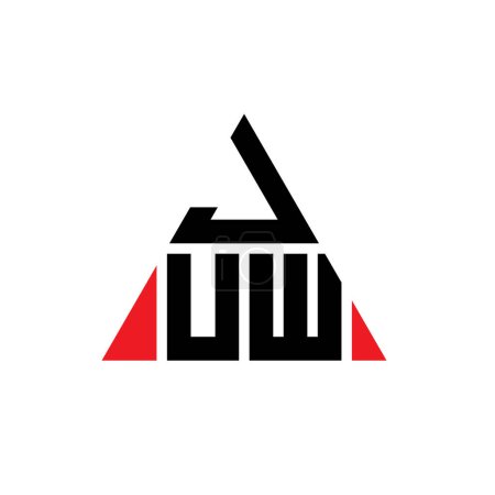 Ilustración de Diseño del logotipo de la letra del triángulo JUW con forma de triángulo. Diseño del logotipo del triángulo JUW monograma. Plantilla de logotipo de triángulo JUW con color rojo. Logotipo triangular JUW Logotipo simple, elegante y lujoso. - Imagen libre de derechos