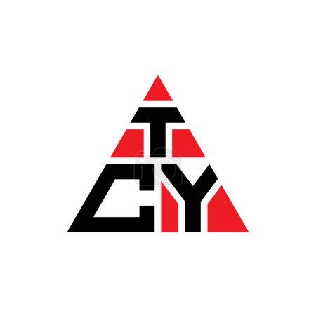 Illustration for TCY triangle letter logo design with triangle shape. TCY triangle logo design monogram. TCY triangle vector logo template with red color. TCY triangular logo Simple, Elegant, and Luxurious Logo. - Royalty Free Image