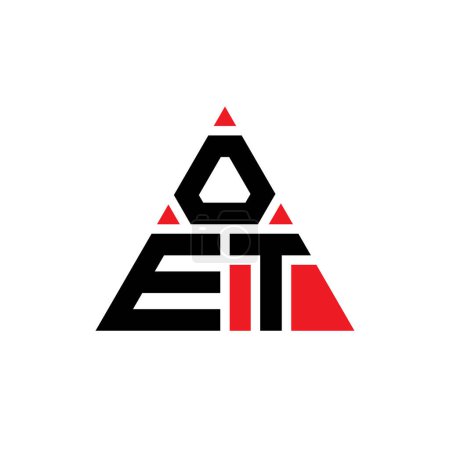 Illustration for OET triangle letter logo design with triangle shape. OET triangle logo design monogram. OET triangle vector logo template with red color. OET triangular logo Simple, Elegant, and Luxurious Logo. - Royalty Free Image