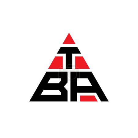 Illustration for TBA triangle letter logo design with triangle shape. TBA triangle logo design monogram. TBA triangle vector logo template with red color. TBA triangular logo Simple, Elegant, and Luxurious Logo. - Royalty Free Image