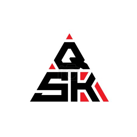 Téléchargez les illustrations : Conception de logo de lettre de triangle QSK avec la forme de triangle. Monogramme de conception de logo triangle QSK. Modèle de logo vectoriel triangle QSK avec couleur rouge. Logo triangulaire QSK Logo simple, élégant et luxueux. - en licence libre de droit