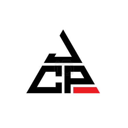 Ilustración de Diseño de logotipo de letra de triángulo JCP con forma de triángulo. Monograma de diseño del logotipo del triángulo JCP. Plantilla de logotipo de vector de triángulo JCP con color rojo. Logotipo triangular JCP Logotipo simple, elegante y lujoso. - Imagen libre de derechos