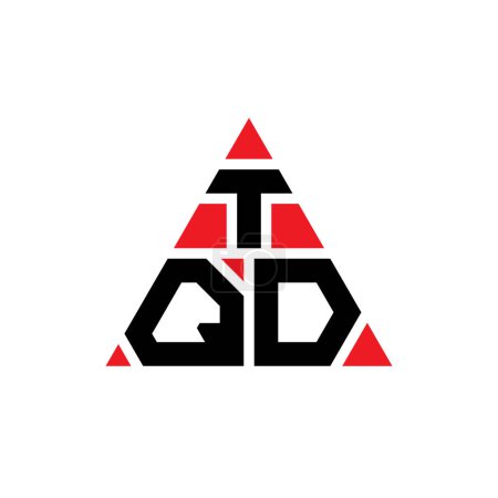 Illustration for TQD triangle letter logo design with triangle shape. TQD triangle logo design monogram. TQD triangle vector logo template with red color. TQD triangular logo Simple, Elegant, and Luxurious Logo. - Royalty Free Image