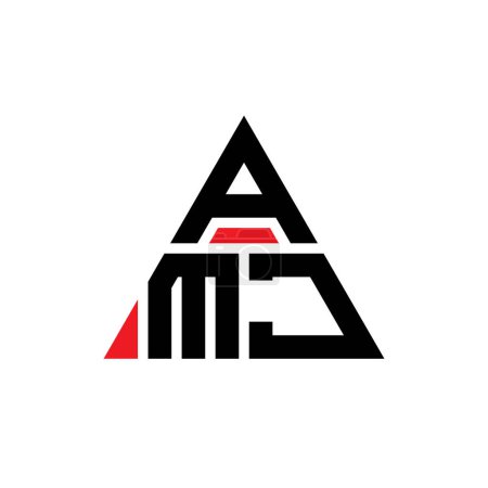 Illustration for AMJ triangle letter logo design with triangle shape. AMJ triangle logo design monogram. AMJ triangle vector logo template with red color. AMJ triangular logo Simple, Elegant, and Luxurious Logo. - Royalty Free Image