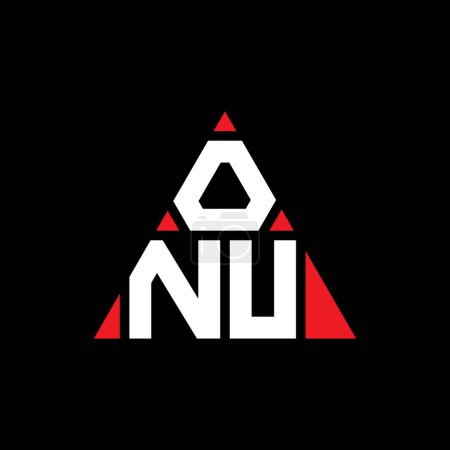 Illustration for ONU triangle letter logo design with triangle shape. ONU triangle logo design monogram. ONU triangle vector logo template with red color. ONU triangular logo Simple, Elegant, and Luxurious Logo. - Royalty Free Image