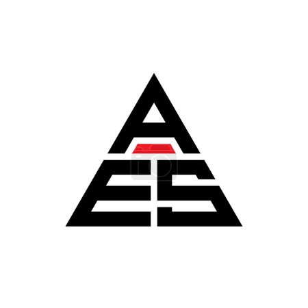 Diseño del logotipo de la letra del triángulo AES con forma de triángulo. Monograma de diseño del logotipo del triángulo AES. Plantilla de logotipo de vector de triángulo AES con color rojo. Logotipo triangular AES Logotipo simple, elegante y lujoso.