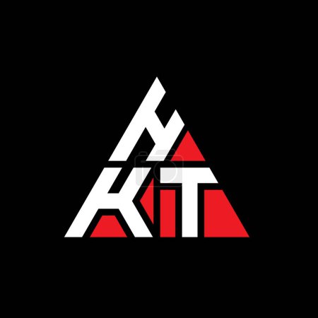 Illustration for HKT triangle letter logo design with triangle shape. HKT triangle logo design monogram. HKT triangle vector logo template with red color. HKT triangular logo Simple, Elegant, and Luxurious Logo. - Royalty Free Image
