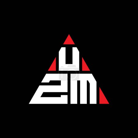 Téléchargez les illustrations : UZM triangle lettre logo design avec forme de triangle. UZM triangle logo design monogramme. Modèle de logo vectoriel triangle UZM avec couleur rouge. Logo triangulaire UZM Logo simple, élégant et luxueux. - en licence libre de droit