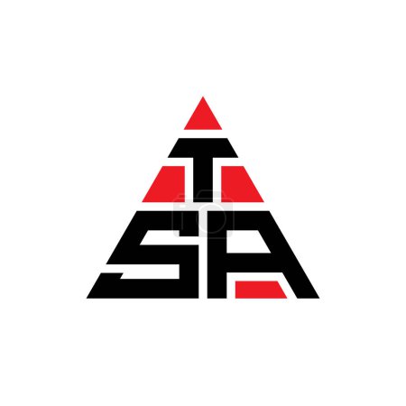 Ilustración de Diseño del logotipo de la letra del triángulo TSA con forma de triángulo. Monograma de diseño del logotipo del triángulo TSA. Plantilla de logotipo de vector triangular TSA con color rojo. Logotipo triangular TSA Logotipo simple, elegante y lujoso. - Imagen libre de derechos