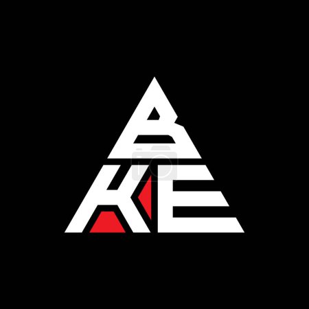 Ilustración de Diseño del logotipo de la letra triangular BKE con forma de triángulo. Monograma de diseño del logotipo del triángulo BKE. Plantilla de logotipo de vector triangular BKE con color rojo. Logotipo triangular BKE Logotipo simple, elegante y lujoso. - Imagen libre de derechos