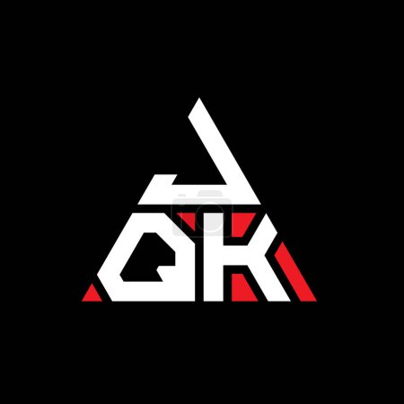 Ilustración de Diseño del logotipo de la letra del triángulo JQK con forma de triángulo. Monograma de diseño del logotipo del triángulo JQK. Plantilla de logotipo de vector de triángulo JQK con color rojo. Logotipo triangular JQK Logotipo simple, elegante y lujoso. - Imagen libre de derechos