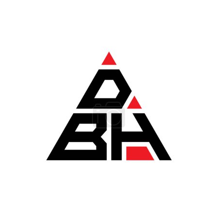 Ilustración de Diseño del logotipo de letra de triángulo DBH con forma de triángulo. Monograma de diseño del logotipo del triángulo DBH. Plantilla de logotipo de vector de triángulo DBH con color rojo. Logotipo triangular DBH Logotipo simple, elegante y lujoso. - Imagen libre de derechos