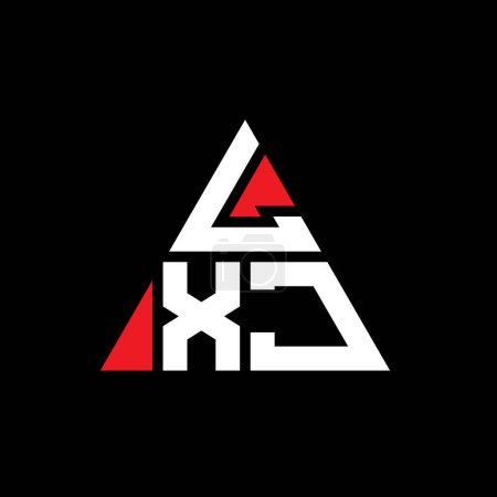 Illustration for LXJ triangle letter logo design with triangle shape. LXJ triangle logo design monogram. LXJ triangle vector logo template with red color. LXJ triangular logo Simple, Elegant, and Luxurious Logo. - Royalty Free Image