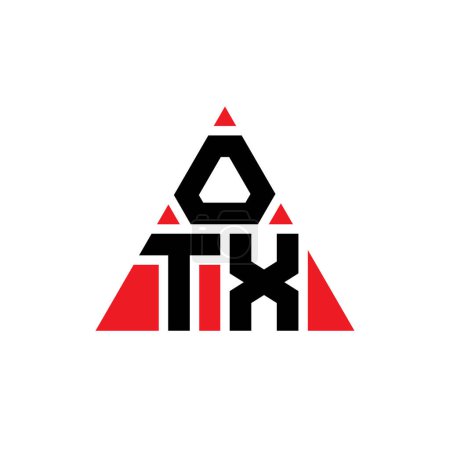 Téléchargez les illustrations : OTX triangle lettre logo design avec forme de triangle. OTX triangle logo design monogramme. Modèle de logo vectoriel triangle OTX avec couleur rouge. Logo triangulaire OTX Logo simple, élégant et luxueux. - en licence libre de droit