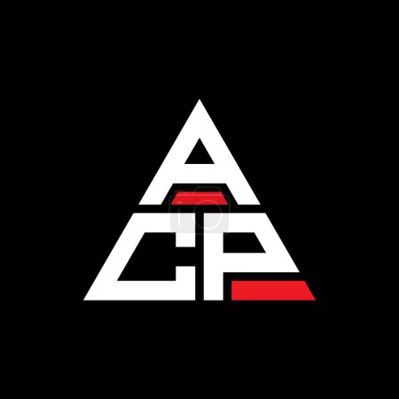 Illustration for ACP triangle letter logo design with triangle shape. ACP triangle logo design monogram. ACP triangle vector logo template with red color. ACP triangular logo Simple, Elegant, and Luxurious Logo. - Royalty Free Image