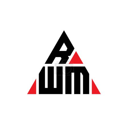 Illustration for RWM triangle letter logo design with triangle shape. RWM triangle logo design monogram. RWM triangle vector logo template with red color. RWM triangular logo Simple, Elegant, and Luxurious Logo. - Royalty Free Image
