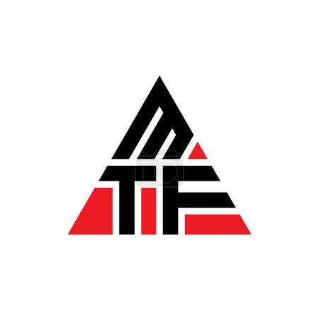 Ilustración de Diseño del logotipo de la letra del triángulo MTF con forma de triángulo. Diseño del logotipo del triángulo MTF monograma. Plantilla de logotipo de vector de triángulo MTF con color rojo. Logo triangular MTF Logotipo simple, elegante y lujoso. - Imagen libre de derechos