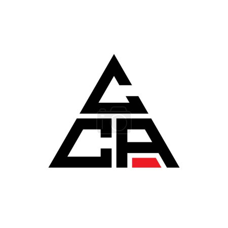 Illustration for CCA triangle letter logo design with triangle shape. CCA triangle logo design monogram. CCA triangle vector logo template with red color. CCA triangular logo Simple, Elegant, and Luxurious Logo. - Royalty Free Image