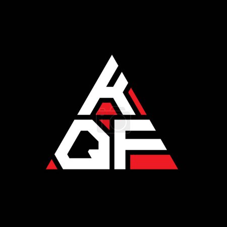 Ilustración de Diseño del logotipo de la letra del triángulo KQF con forma de triángulo. Monograma de diseño del logotipo del triángulo KQF. Plantilla de logotipo de vector de triángulo KQF con color rojo. Logotipo triangular de KQF Logotipo simple, elegante y lujoso. - Imagen libre de derechos
