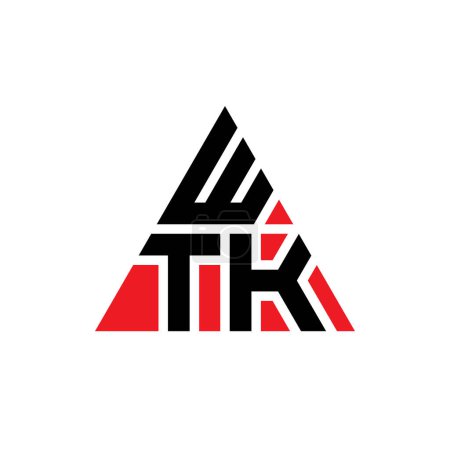 Illustration for WTK triangle letter logo design with triangle shape. WTK triangle logo design monogram. WTK triangle vector logo template with red color. WTK triangular logo Simple, Elegant, and Luxurious Logo. - Royalty Free Image