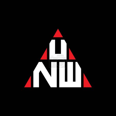 Illustration for UNW triangle letter logo design with triangle shape. UNW triangle logo design monogram. UNW triangle vector logo template with red color. UNW triangular logo Simple, Elegant, and Luxurious Logo. - Royalty Free Image