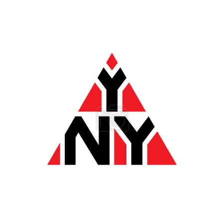 Ilustración de Diseño de logotipo de letra triangular YNY con forma de triángulo. Monograma de diseño del logotipo del triángulo YNY. Plantilla de logotipo de vector de triángulo YNY con color rojo. Logotipo triangular de YNY Logotipo simple, elegante y lujoso. - Imagen libre de derechos