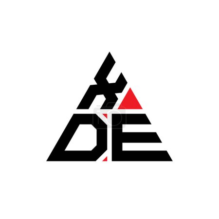 Illustration for XDE triangle letter logo design with triangle shape. XDE triangle logo design monogram. XDE triangle vector logo template with red color. XDE triangular logo Simple, Elegant, and Luxurious Logo. - Royalty Free Image