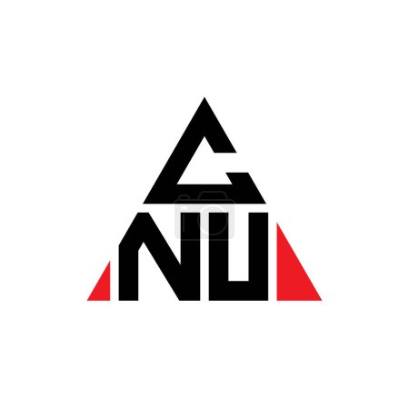 Illustration for CNU triangle letter logo design with triangle shape. CNU triangle logo design monogram. CNU triangle vector logo template with red color. CNU triangular logo Simple, Elegant, and Luxurious Logo. - Royalty Free Image
