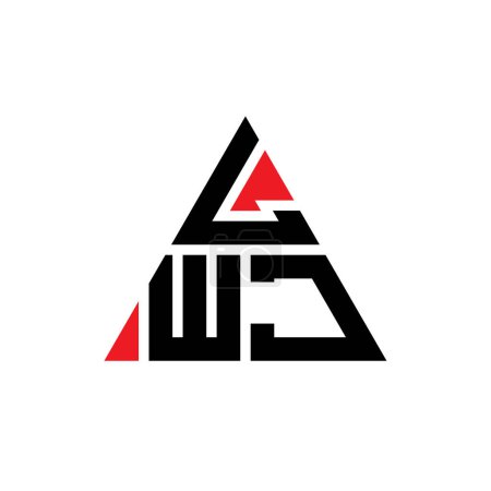 Téléchargez les illustrations : LWJ triangle lettre logo design avec forme de triangle. Logo triangle LWJ monogramme design. Modèle de logo vectoriel triangle LWJ avec couleur rouge. Logo triangulaire LWJ Logo simple, élégant et luxueux. - en licence libre de droit