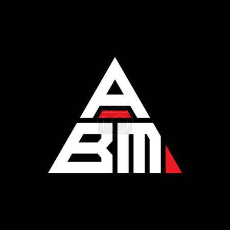 Illustration for ABM triangle letter logo design with triangle shape. ABM triangle logo design monogram. ABM triangle vector logo template with red color. ABM triangular logo Simple, Elegant, and Luxurious Logo. - Royalty Free Image