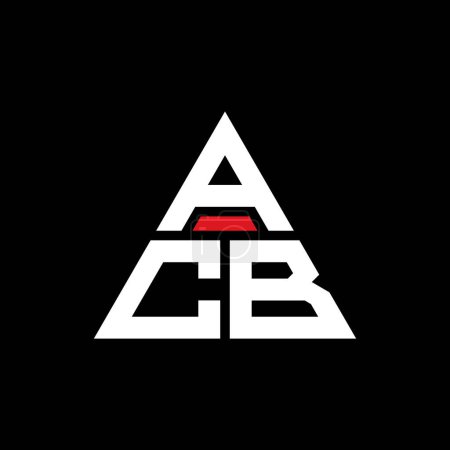 Illustration for ACB triangle letter logo design with triangle shape. ACB triangle logo design monogram. ACB triangle vector logo template with red color. ACB triangular logo Simple, Elegant, and Luxurious Logo. - Royalty Free Image